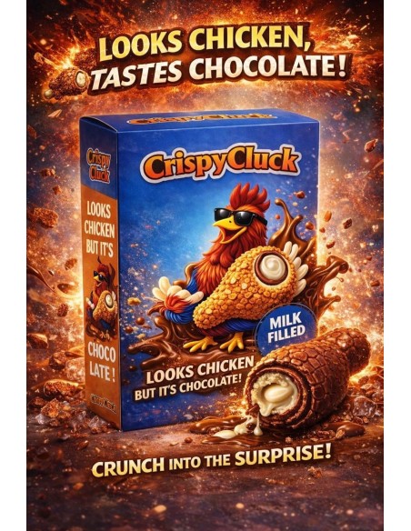 CRISPY CLUCK MILK CHOCOLATE CRISPY 48 GR/18 PC